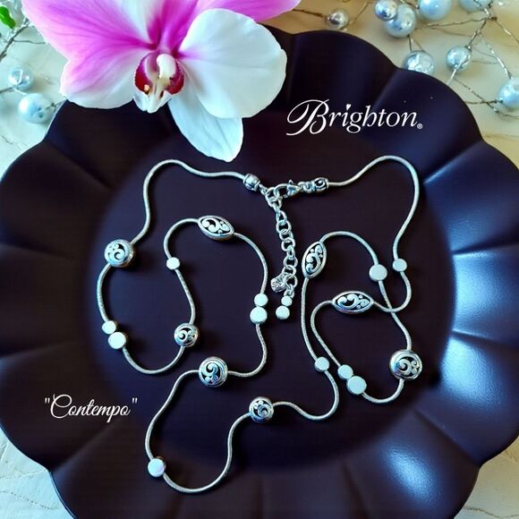 Brighton Jewelry - BRIGHTON "Contempo" Long Length Silver Scroll Necklace TIMELESS CHIC!